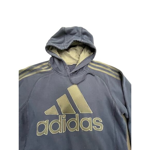 Y2K Navy Blue Adidas Large Logo Sweatshirt Hoodie Sz Small - Picture 3 of 4